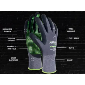 RĘKAWICE NYLONOWE NITRYLOWE ROBOCZE NITRILE FLEX DOTS roz 11 - obrazek 2