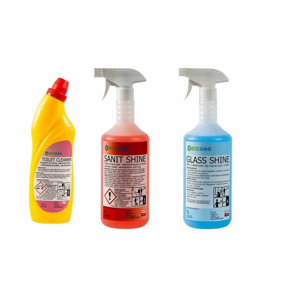 Zestaw chemii profesjonalnej do sprzątania łazienki Eco Shine