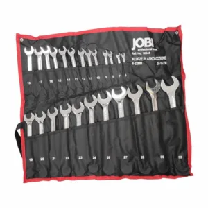 KLUCZE PŁASKO-OCZKOWE POLEROWANE 6-32 MM 24 ELEMENTÓW JOBI STAL CrV