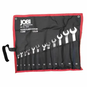 KLUCZE PŁASKO-OCZKOWE POLEROWANE 6-22 MM 12 ELEMENTÓW JOBI STAL CrV
