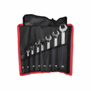 KLUCZE PŁASKO-OCZKOWE POLEROWANE 6-22 MM 8 ELEMENTÓW JOBI STAL CrV