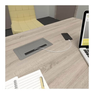 INBOX srebrny 2x gniazdo FR, 2xUSB, 1xRJ45, 1xHDMI - obrazek 5
