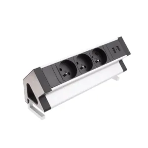 DESK BOX aluminium, 3 x gniazdo FR, 2 x USB typ A,