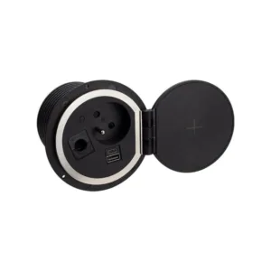 SAMBO BOX, czarny, 1 x gniazdo FR, 1 x USB typ A,