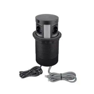 MULTI BOX, czarny, 4 x gniazdo SCHUKO, 2 x USB typ