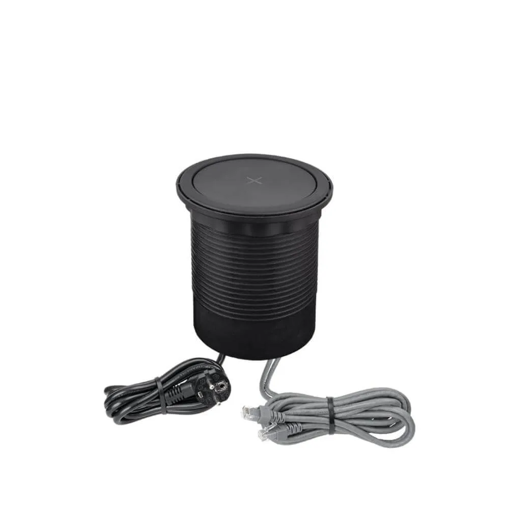 MULTI BOX, czarny, 4 x gniazdo SCHUKO, 2 x USB typ