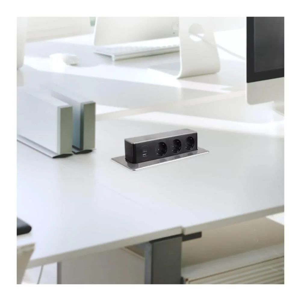 HOP BOX stal drapana 3 x gniazdo FR, 2 x USB typ A