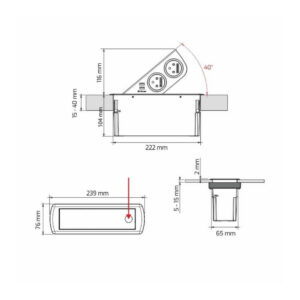 CIZOBOX czarny, 2 x gniazdo FR, 2 x USB, przewód z - obrazek 5