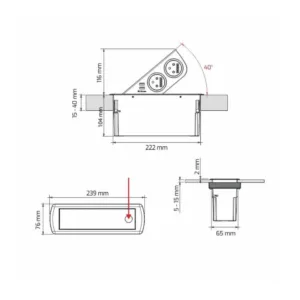 CIZOBOX czarny, 2 x gniazdo FR, 2 x USB, przewód z - obrazek 5
