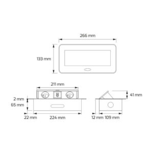 BORNBOX stal drapana, 1 x gniazdo FR 16A, 2 x gnia - obrazek 4