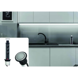 LIFT BOX aluminium fi60mm, 3x gniazdo z bolcem, pr - obrazek 3