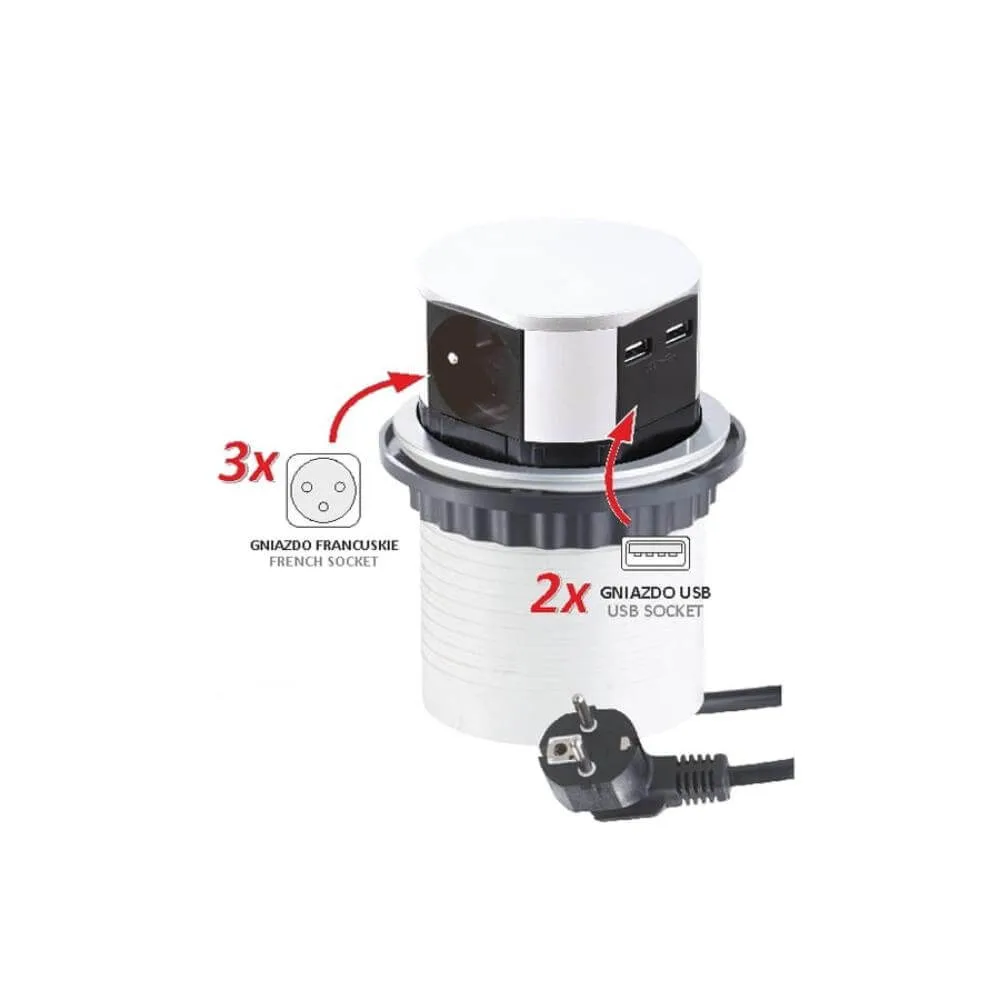 TETRA BOX aluminium, 4 x gniazdo Francuskie