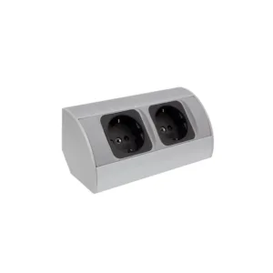 CORNER BOX aluminium 2x gniazdo Schuko