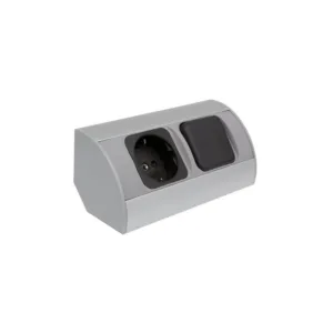CORNER BOX aluminium 1x gniazdo Schuko + 1 x Wyłąc