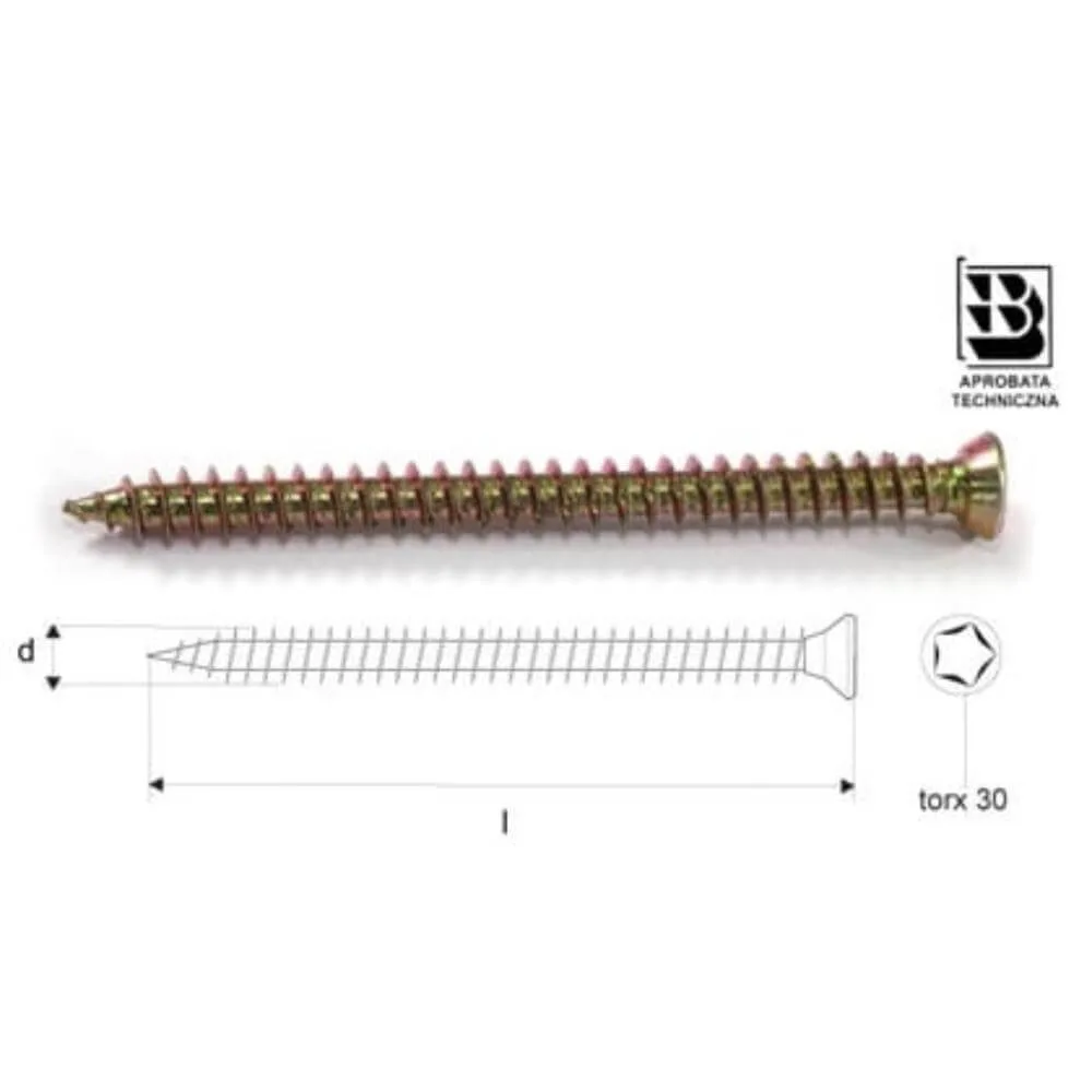 Wkręt hartowany do ościeżnic WO 7,5x152 mm 100szt