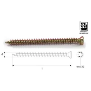 Wkręt hartowany do ościeżnic WO 7,5x182mm 100szt - obrazek 2