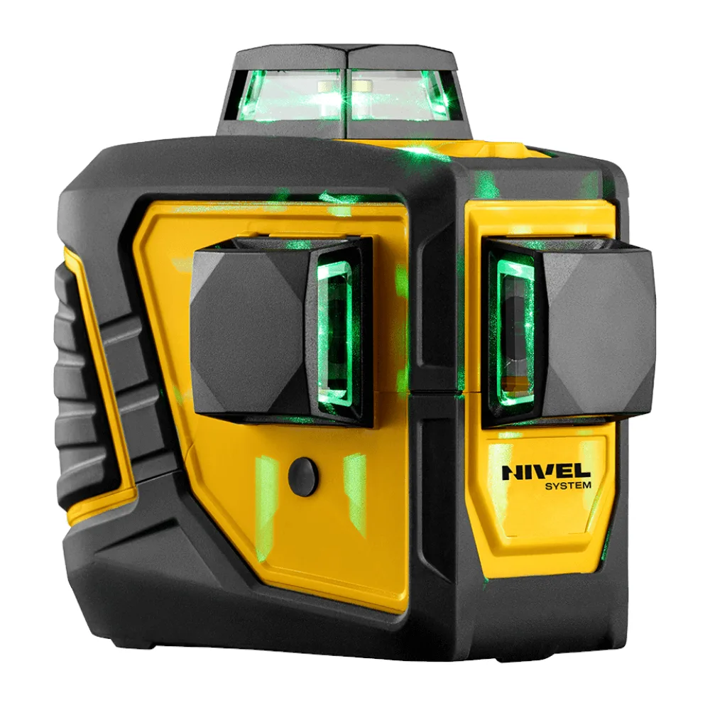 Niwelator laser krzyżowy zielony NIVEL CL3D 3 płaszczyzny plus statyw i czujnik