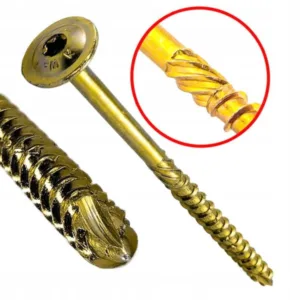Wkręty ciesielskie 8x340 hartowane łeb podkładkowy paczka 50szt +BIT WKCP-08340 - obrazek 3