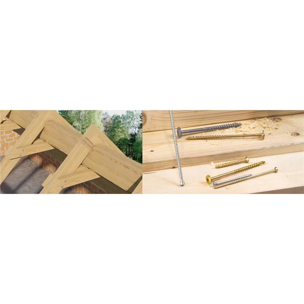 Wkręty ciesielskie 8x340 hartowane łeb podkładkowy paczka 50szt +BIT WKCP-08340