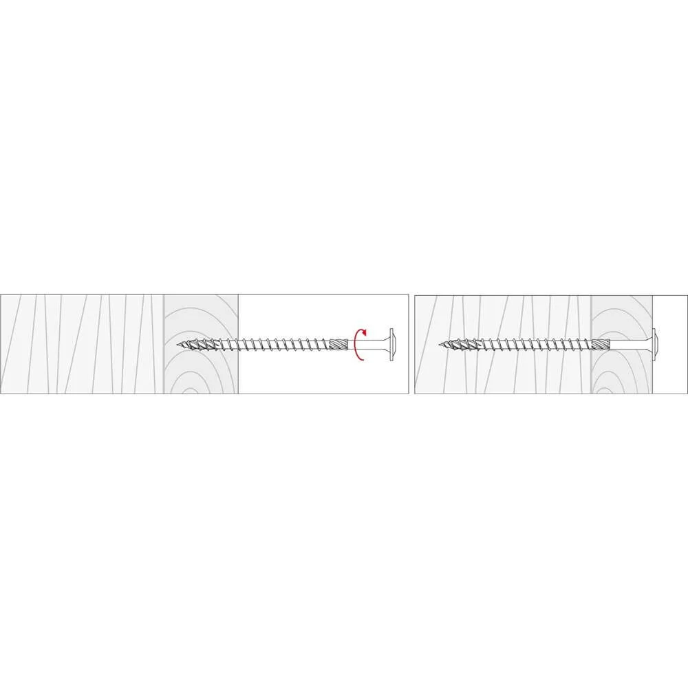 Wkręty ciesielskie 8x340 hartowane łeb podkładkowy paczka 50szt +BIT WKCP-08340