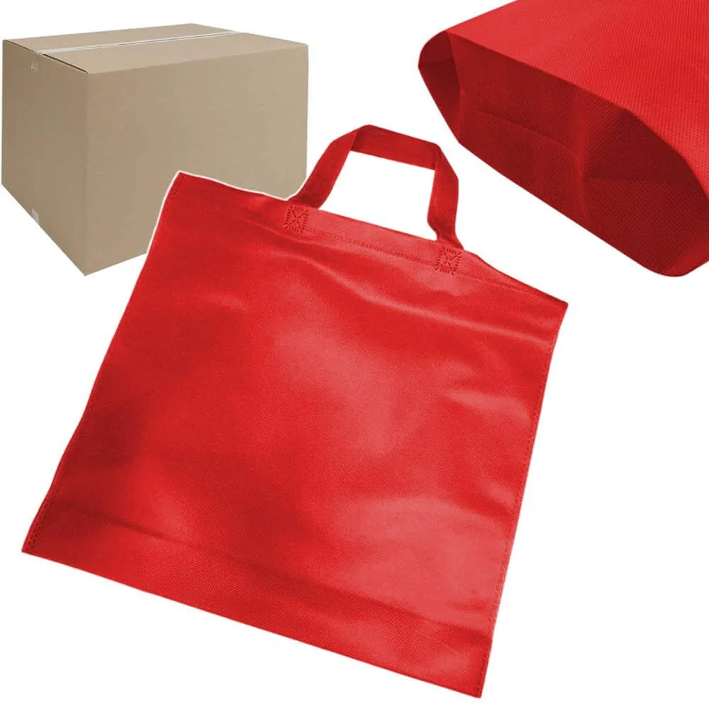200szt Torba włókninowa siatka na zakupy 40x38x10 czerwona