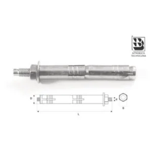 KOTWA 2-ROZPOROWA SŁR 12/M8x120 1szt (op30) STALCO