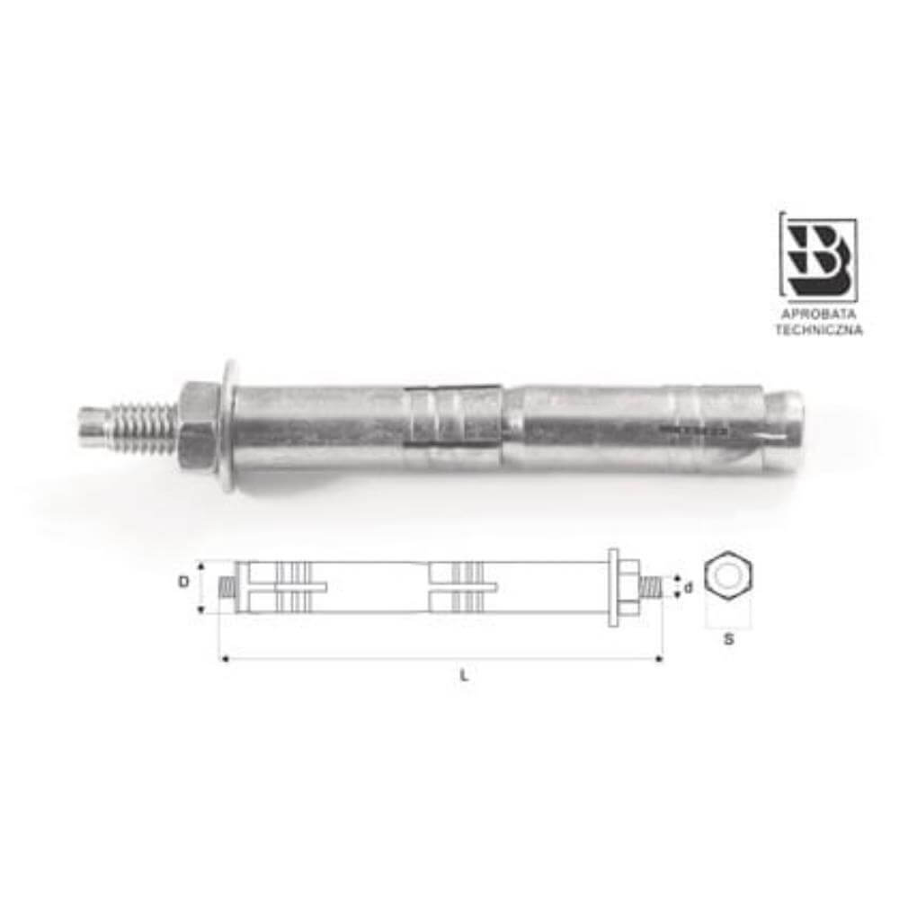 KOTWA 2-ROZPOROWA SŁR 12/M8x120 1szt (op30) STALCO