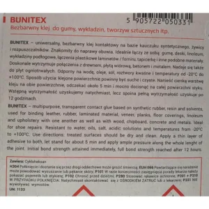 PULSAR BUNITEX - TRANSPARENT 40 ML KLEJ KONTAKTOWY do butów, tapicerki - obrazek 2