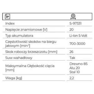 97331 WYRZYNARKA AKUMULATOROWA JSS20-85BLVS STALCO S-VOLT - obrazek 3
