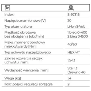 WIERTARKO-WKRĘTARKA WIELOGŁOWICOWA DS20-60Q STALCO S-VOLT - obrazek 3