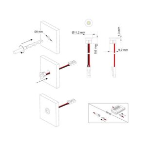 STAR 12VDC, 0,6W CHROM, barwa NEUTRALNA, 2m przew. - obrazek 6