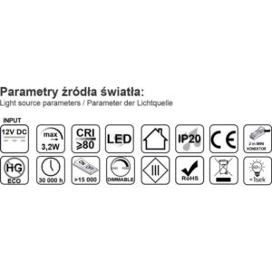 FOTON oprawa biała, 12VDC 3W, światło białe ciepłe - obrazek 4