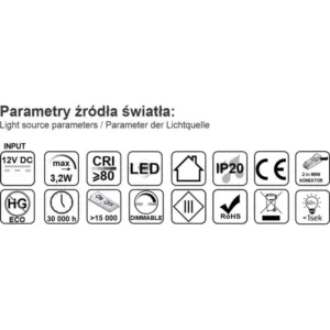 FOTON oprawa aluminium, 12VDC 3W, światło białe zi - obrazek 4