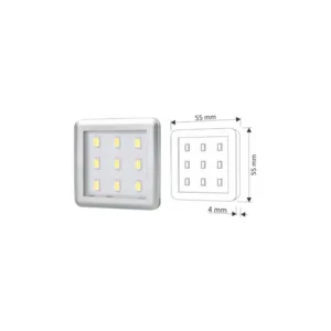 SQUARE 3 oprawa LED, 2,5W 12VDC 9pkt, ZIMNA kwadra - obrazek 3