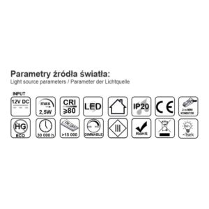 SQUARE 3 oprawa LED, 2,5W 12VDC 9pkt, ZIMNA kwadra - obrazek 6