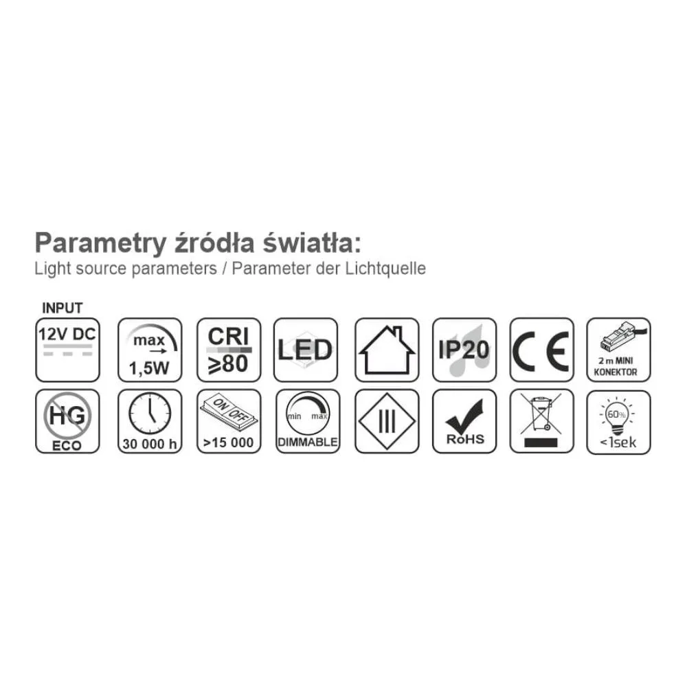 ZESTAW SQUARE3 - 3 PKT BIAŁY ZIMNE Z ZASILACZEM 6P