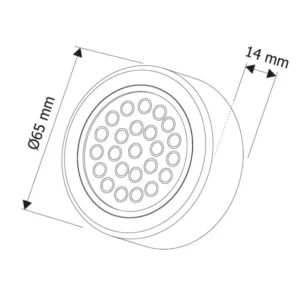 OVAL LED z dystansem 12VDC, 2,0W stal drapana, 300 - obrazek 2