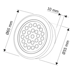 OVAL LED 12VDC, 2,0W aluminium, 3000K, 2m przew. z - obrazek 2