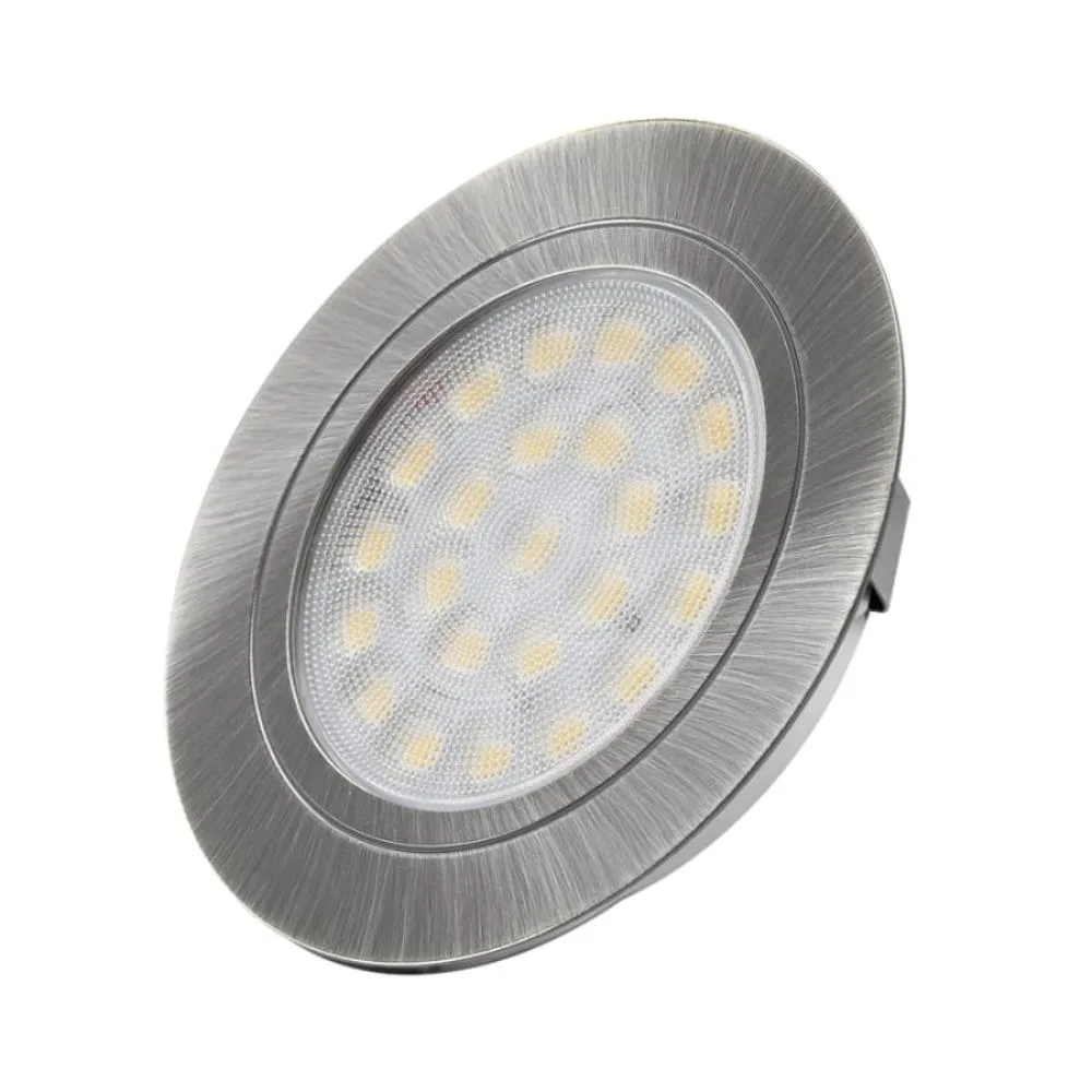 OVAL LED 12VDC, 2,0W stal drapana, 3000K, 2m przew