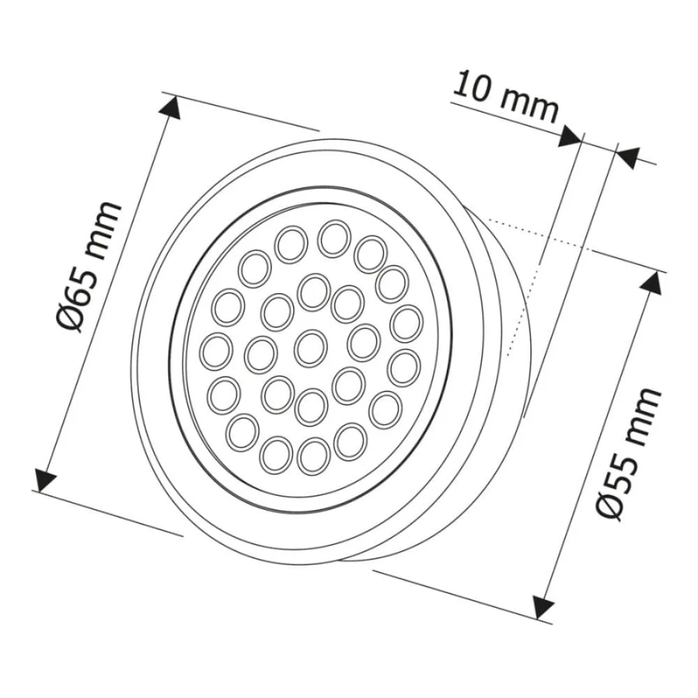 OVAL LED 12VDC, 2,0W stal drapana, 4000K, 2m przew