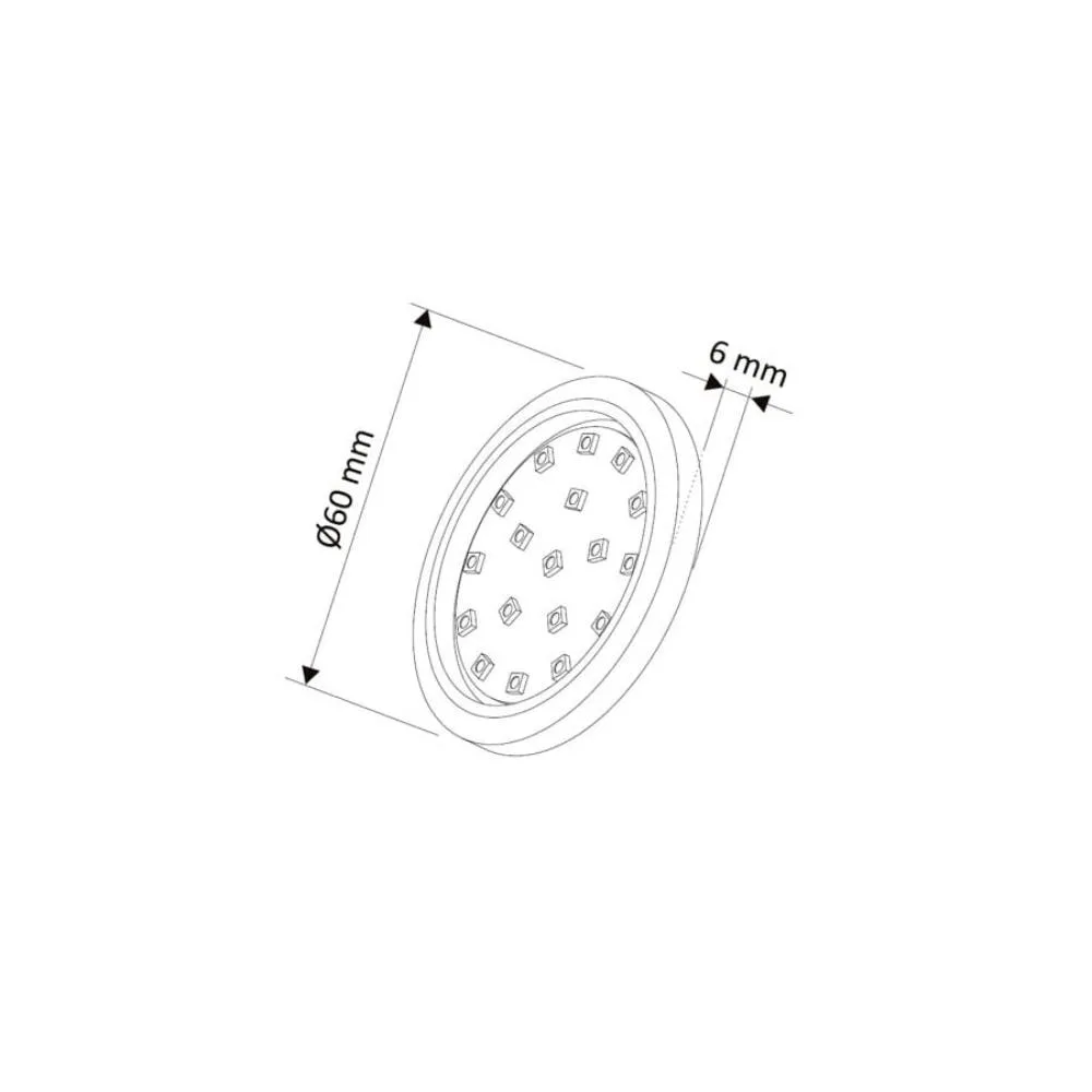 ORBIT oprawa LED, 1,5W 12VDC 16pkt, ZIMNA okrągła,