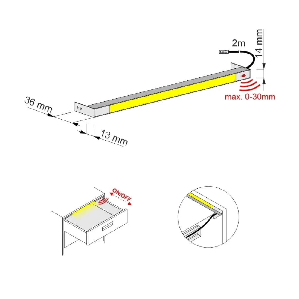 ZESTAW ORBIT 3 PKT RAMKA BIAŁA, BARWA CIEPŁA TRA 1
