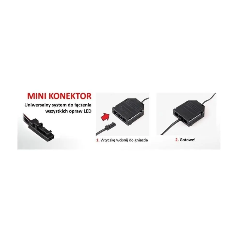KLIPS 3D, CZARNY, 12VDC 1,1W 2m przewód z mini, ba