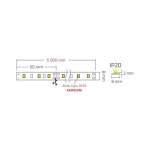 TAŚMA PREMIUM SAMSUNG 41, TYP 2835 IP20 60 LED/m s - obrazek 3