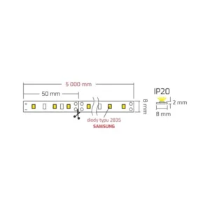 TAŚMA PREMIUM SAMSUNG 41, TYP 2835 IP20 60 LED/m s - obrazek 3