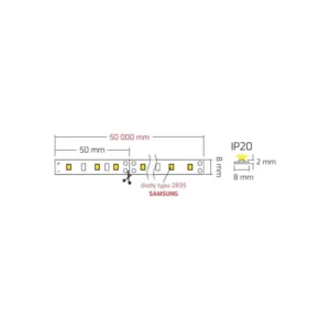 TAŚMA ROLKA PREMIUM TYP 2835 IP20 600 LED szer 8mm - obrazek 4
