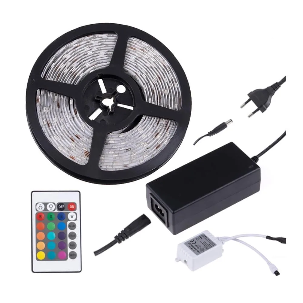 Zestaw taśma RGB IP45 5m, sterownik IR RGB z pilot