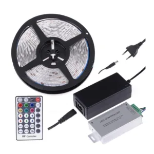 Zestaw taśma RGB IP45 5m, sterownik RF RGB z pilot