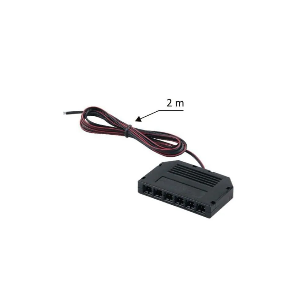 Rozdzielacz 6pkt mini z 2m przewodem 2x0,50mm2, BI