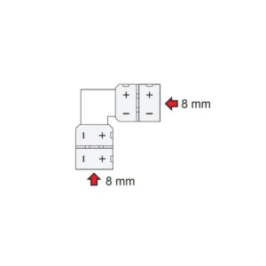 Mikrokonektor 8mm kształt L do łączenia 2 taśm led - obrazek 2
